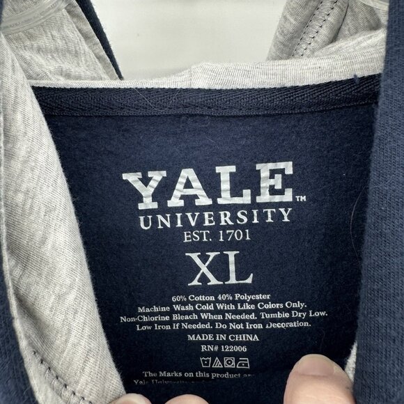 YALE UNIVERSITY sweatshirt hoodie pullover ivy league blue athletic lounge XL - Picture 5 of 5
